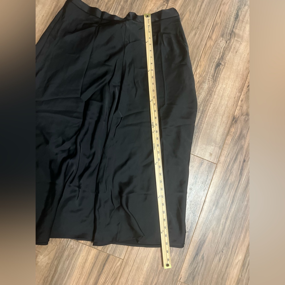 Banana Republic Satin Midi Skirt 18 Plus Black Slip Skirt Bias Cut Elegant - Picture 3 of 7